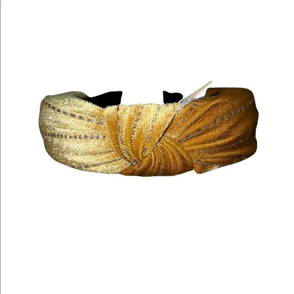 Lulla Collection by Bindaya Gold w/ Silver Glitter Knotted Headband One Size New - Picture 2 of 3